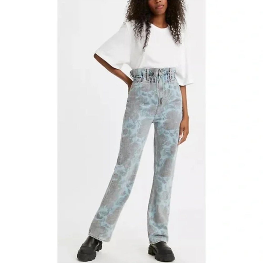 GANNI X LEVI'S floral PAPER BAG JEANS 26/31
